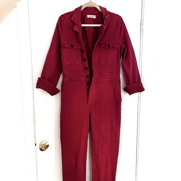 Madewell Magenta Jumpsuit, Size 6 - Picture 1 of 6